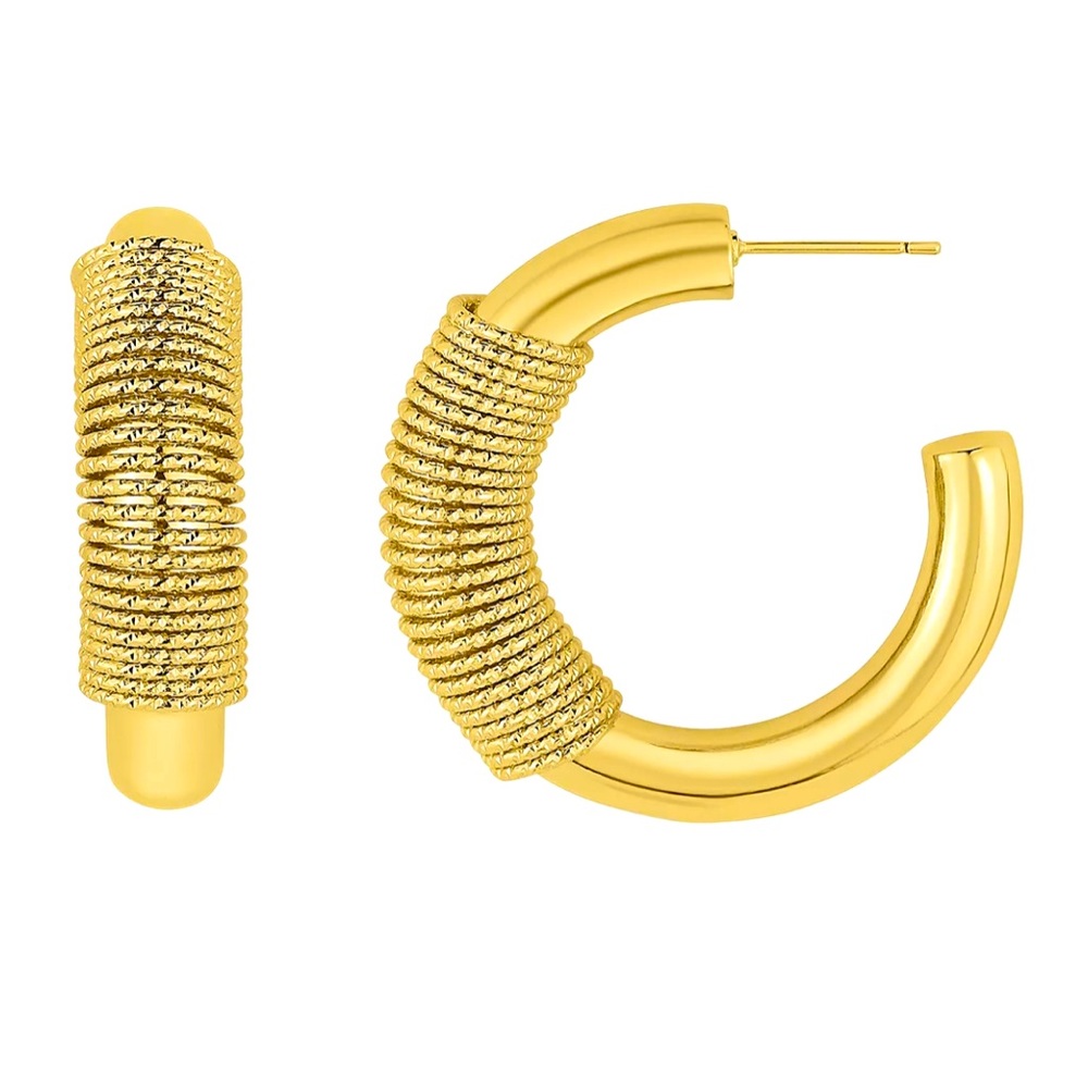 OMA The Label STJERNE Chubby Large 18K Gold Plated Coil Puff C Hoops